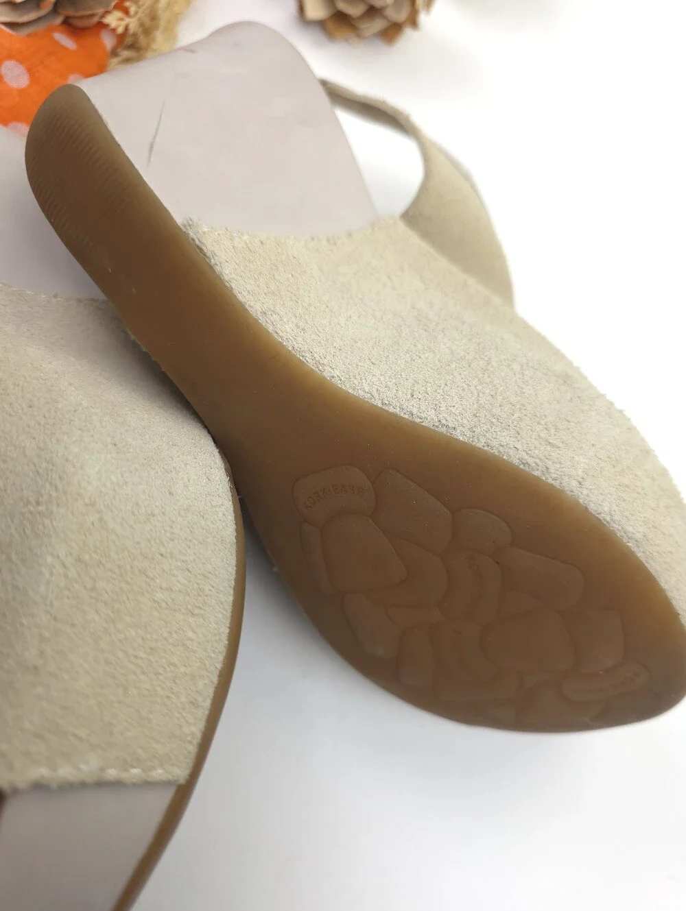Kork Ease Beige Suede Peep-Toe Platform Wedge Sandals Sz 7